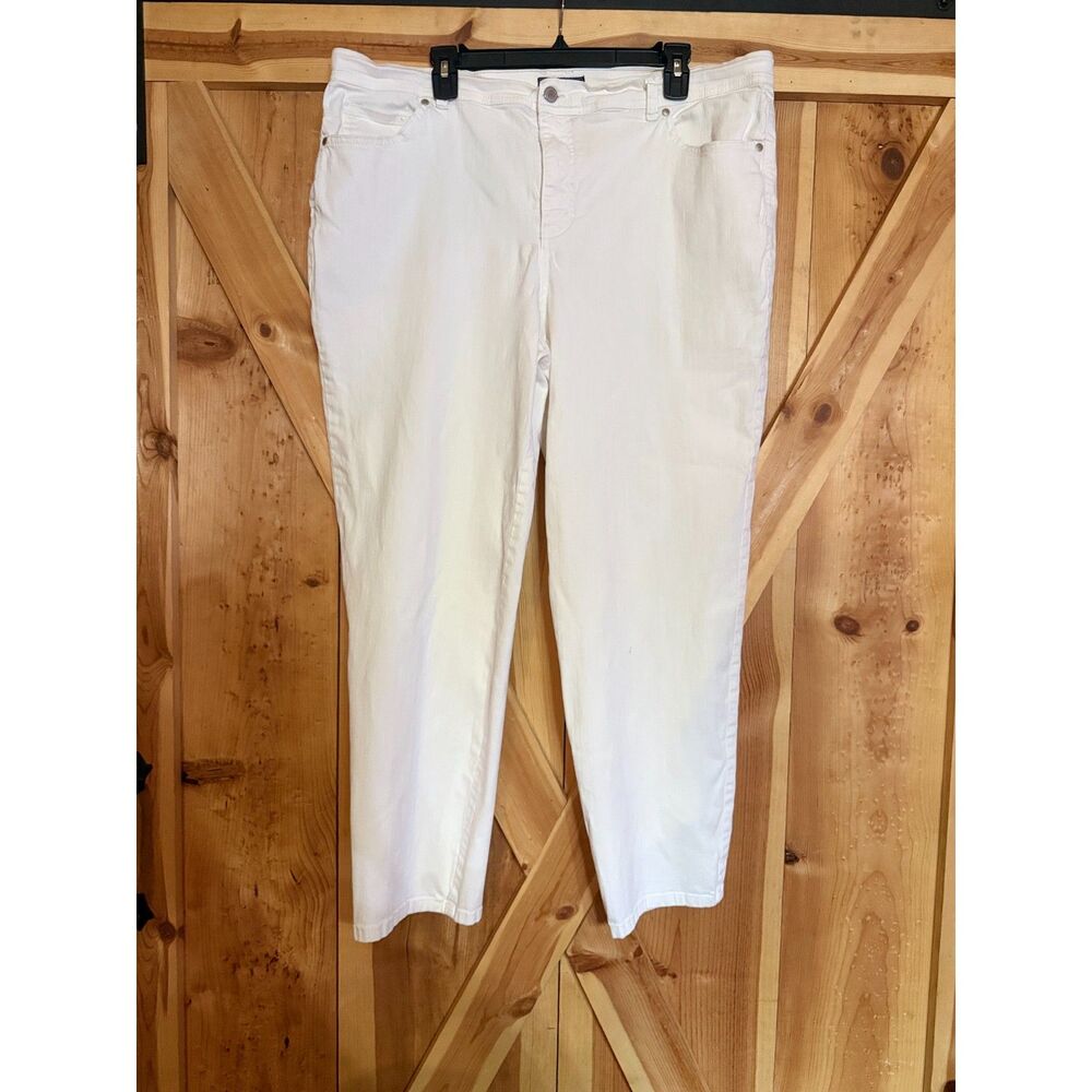 Charter Club Jeans Womens 20W White Classic Classic Leg Pants Stretch Denim